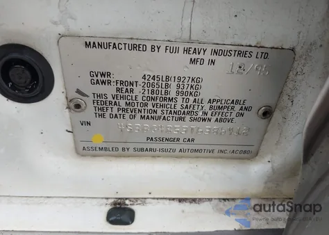 1996 Subaru Legacy Outback из США, поврежденный, VIN 4S3BG4853T6386412